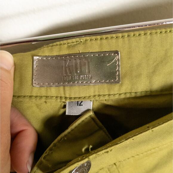 KUT FROM THE KLOTH Olive Erika Mid Rise Utility Cargo Pant Cinched Women's 12 - Picture 4 of 5